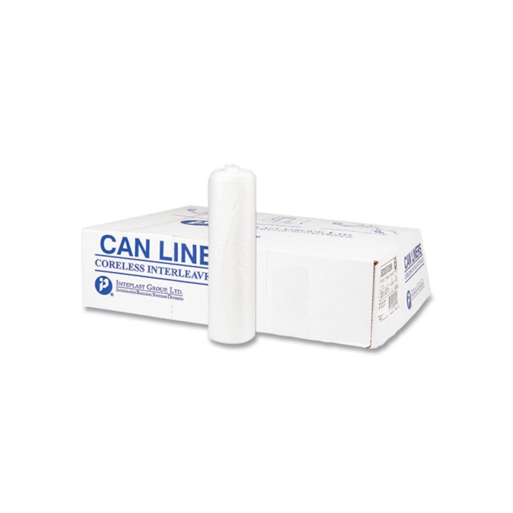 High-Density Commercial Can Liners, 30 gal, 8 mic, 30" x 37", Clear, Interleaved Roll, 25 Bags/Roll, 20 Rolls/Carton. Picture 1