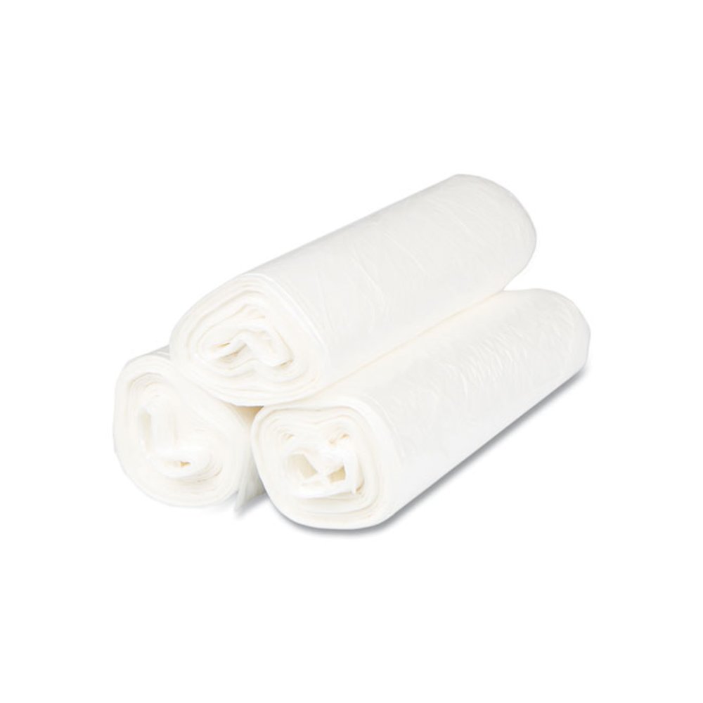 High-Density Commercial Can Liners, 30 gal, 8 mic, 30" x 37", Clear, Interleaved Roll, 25 Bags/Roll, 20 Rolls/Carton. Picture 5