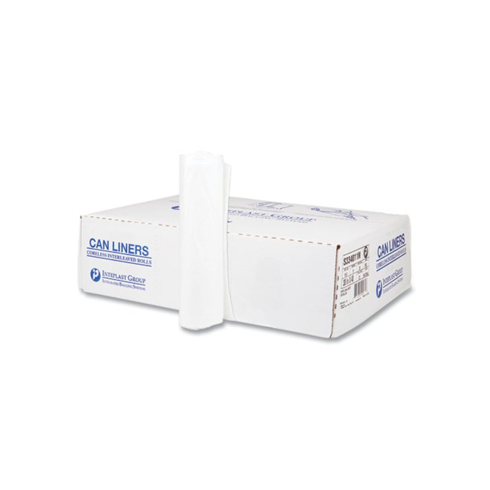 High-Density Commercial Can Liners, 33 gal, 11 mic, 33" x 40", Clear, Interleaved Roll, 25 Bags/Roll, 20 Rolls/Carton. Picture 1