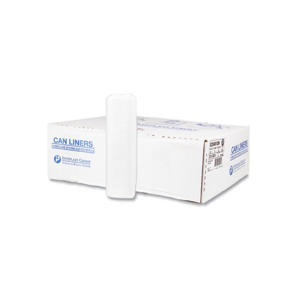 High-Density Commercial Can Liners, 33 gal, 13 mic, 33" x 40", Clear, Interleaved Roll, 25 Bags/Roll, 20 Rolls/Carton. Picture 1