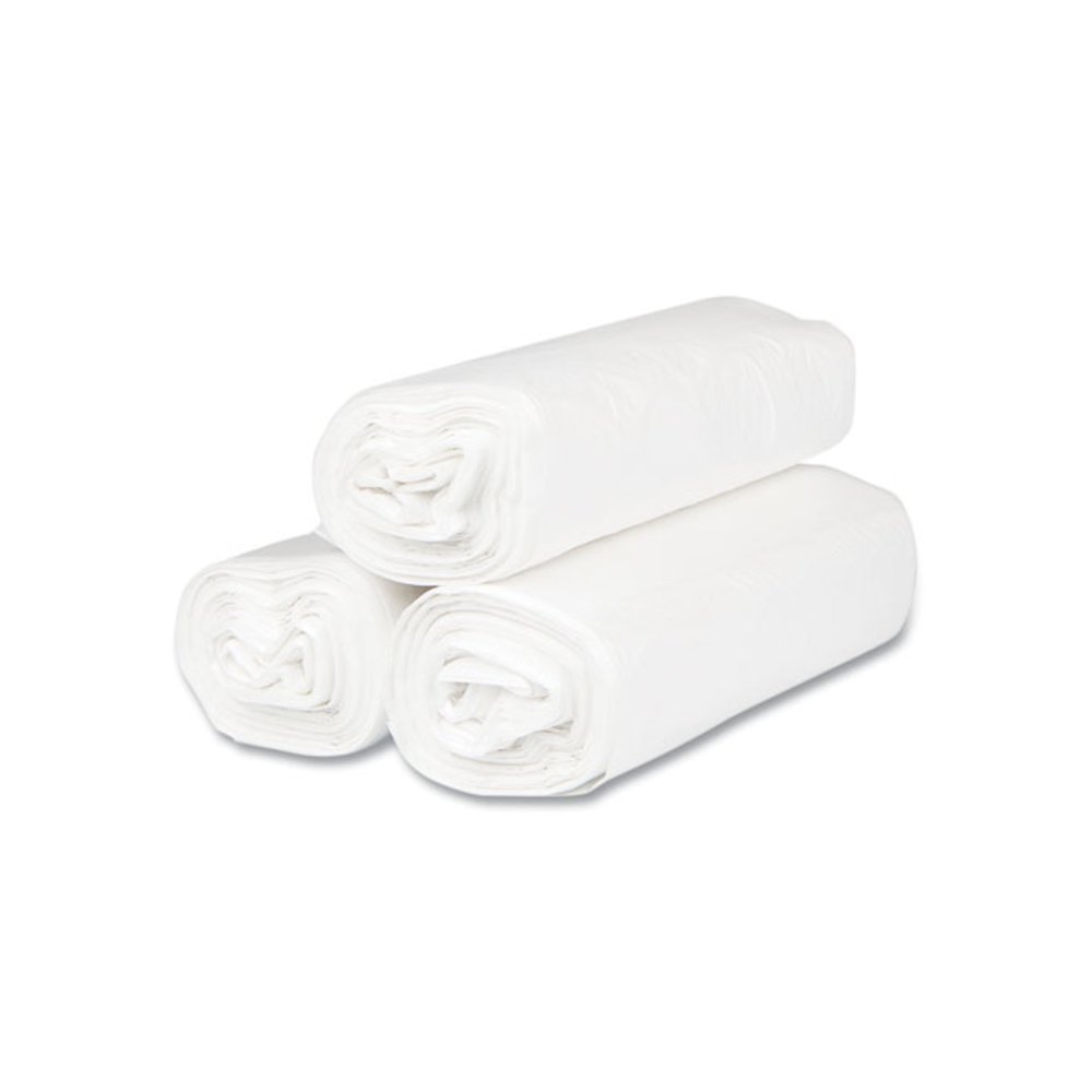 High-Density Commercial Can Liners, 33 gal, 13 mic, 33" x 40", Clear, Interleaved Roll, 25 Bags/Roll, 20 Rolls/Carton. Picture 5