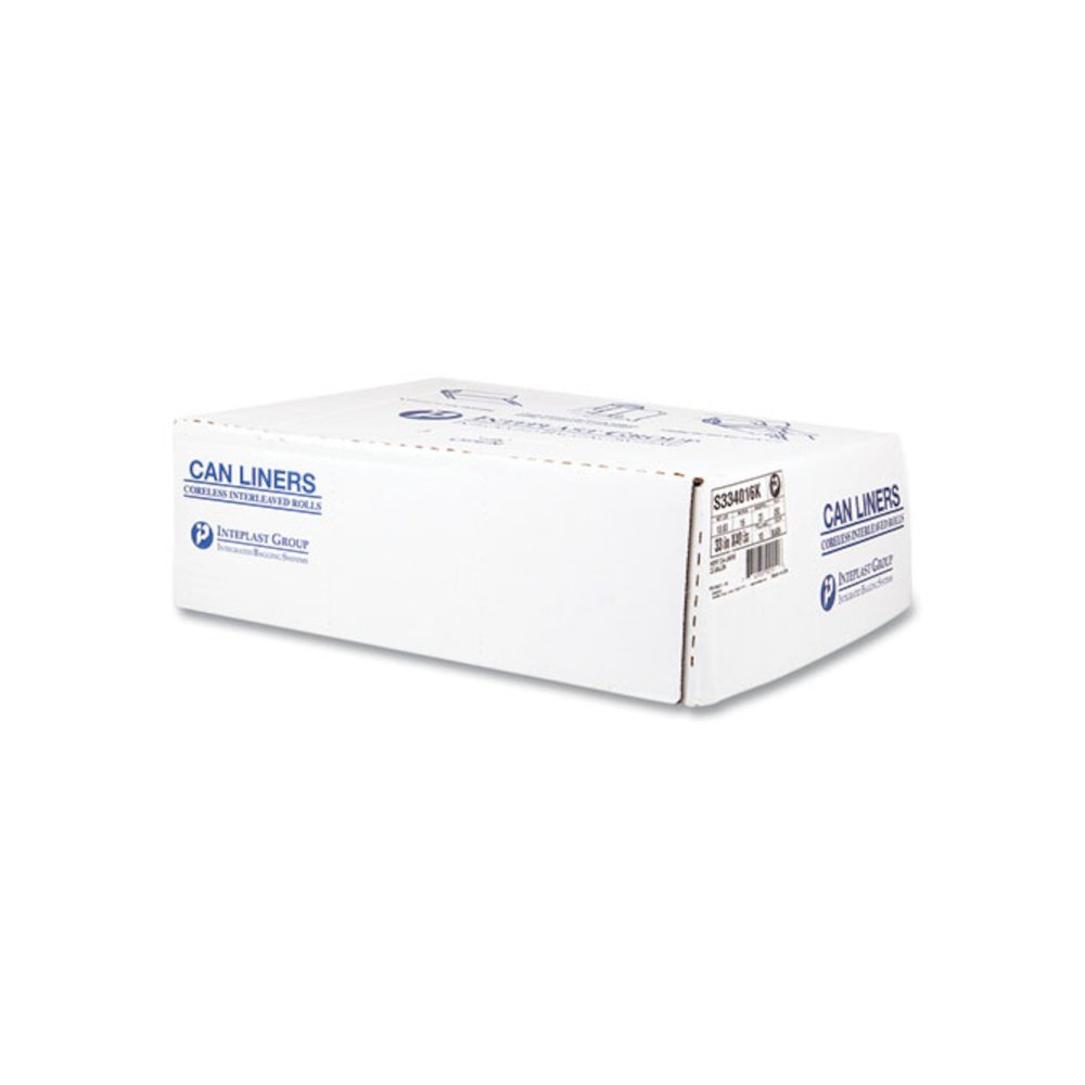 High-Density Commercial Can Liners, 33 gal, 16 mic, 33" x 40", Black, Interleaved Roll, 25 Bags/Roll, 10 Rolls/Carton. Picture 5