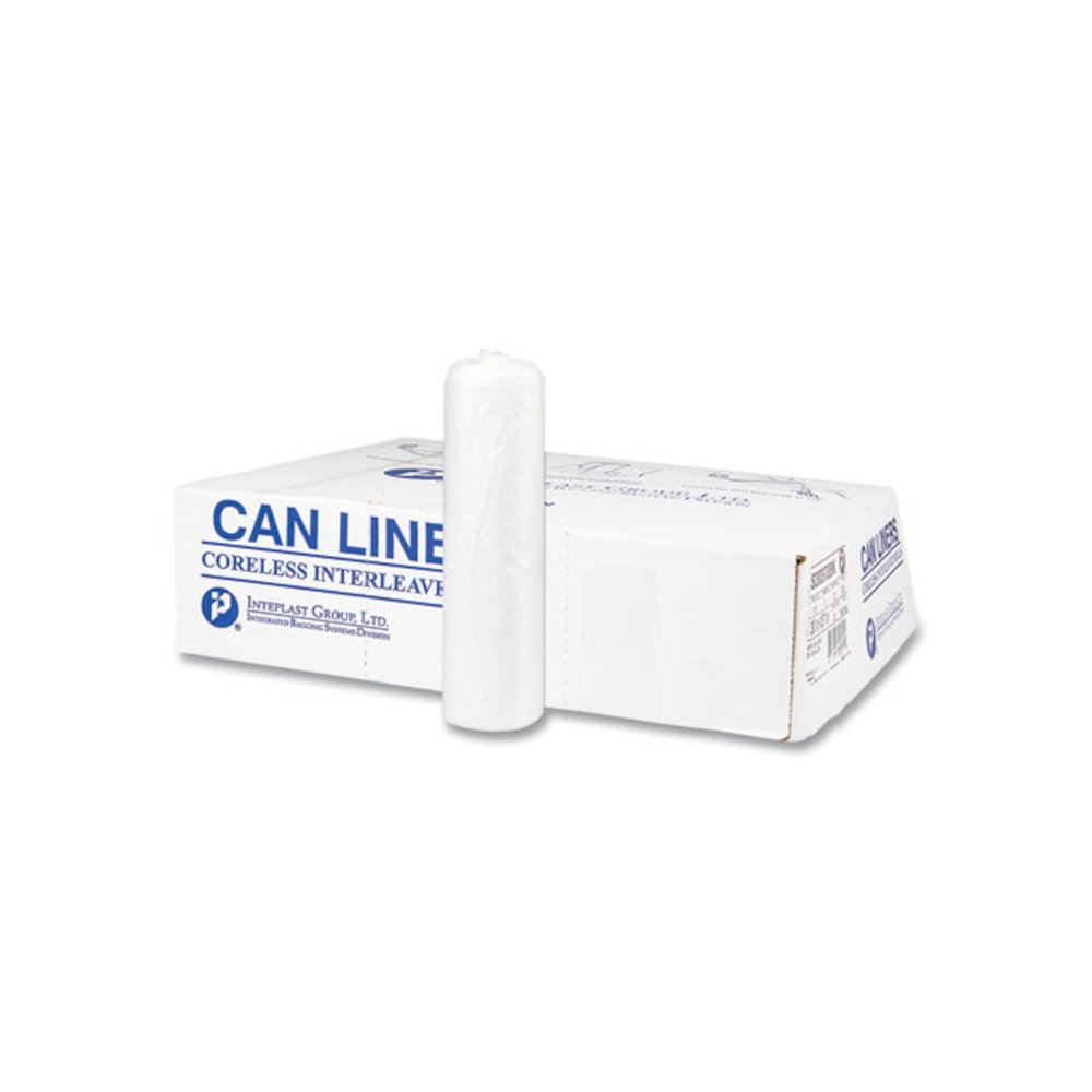 High-Density Commercial Can Liners, 33 gal, 17 mic, 33" x 40", Clear, Interleaved Roll, 25 Bags/Roll, 10 Rolls/Carton. Picture 1