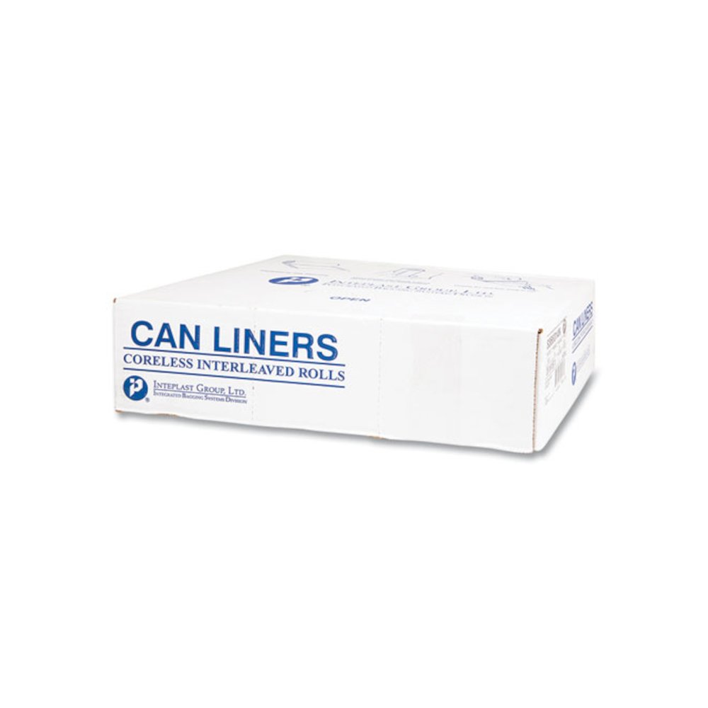 High-Density Commercial Can Liners, 55 gal, 14 mic, 36" x 60", Clear, Interleaved Roll, 25 Bags/Roll, 8 Rolls/Carton. Picture 3