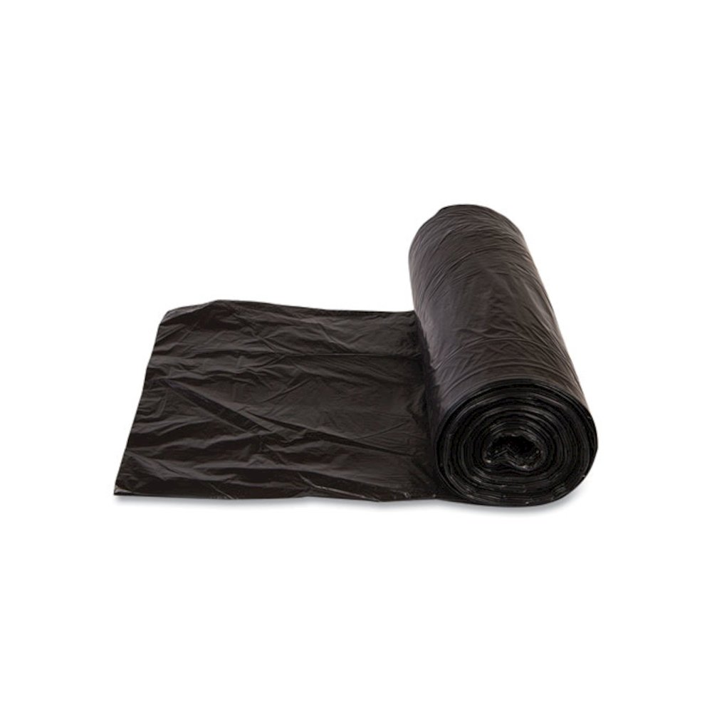 High-Density Commercial Can Liners, 55 gal, 22.1 mic, 36" x 60", Black, Interleaved Roll, 25 Bags/Roll, 6 Rolls/Carton. Picture 4