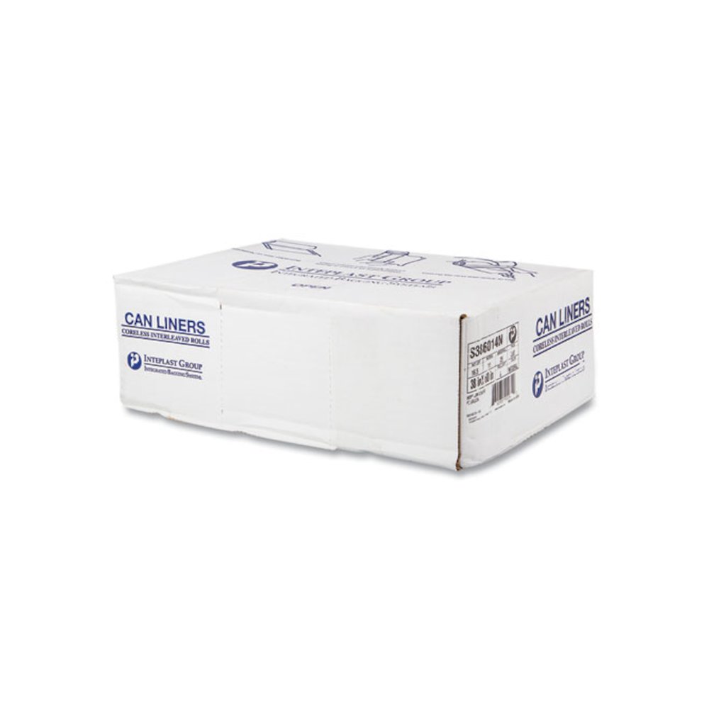High-Density Commercial Can Liners, 60 gal, 14 mic, 38" x 60", Clear, Interleaved Roll, 25 Bags/Roll, 8 Rolls/Carton. Picture 3
