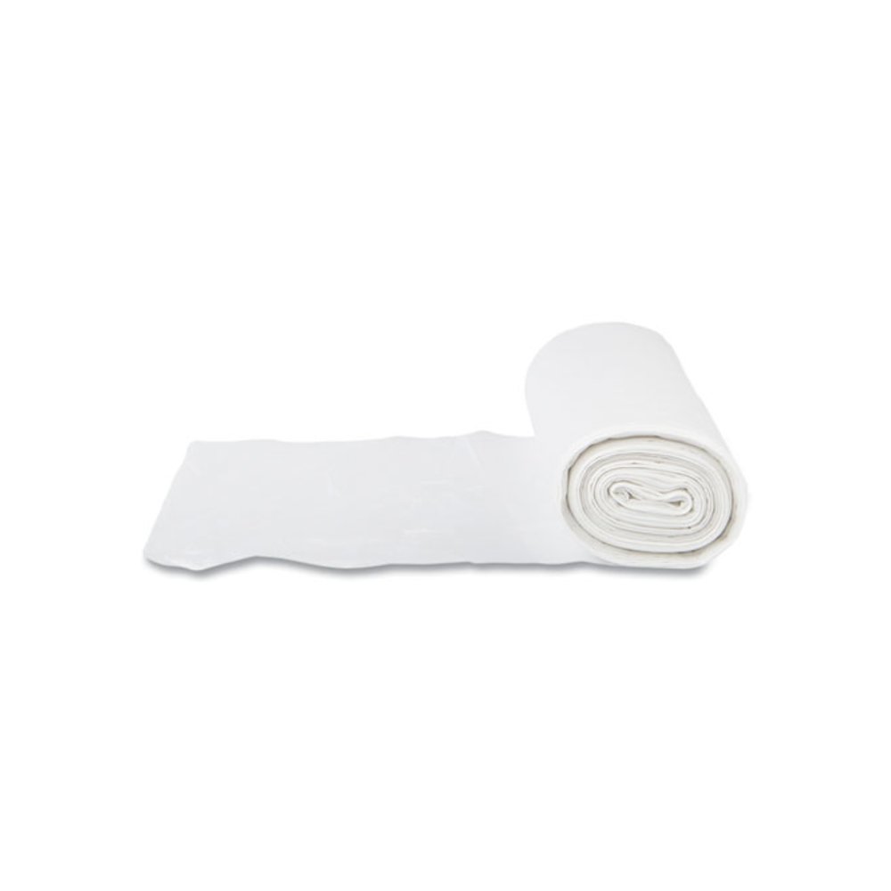 High-Density Commercial Can Liners, 60 gal, 14 mic, 38" x 60", Clear, Interleaved Roll, 25 Bags/Roll, 8 Rolls/Carton. Picture 5