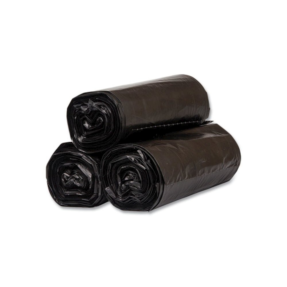 High-Density Commercial Can Liners, 60 gal, 17 mic, 38" x 60", Black, Interleaved Roll, 25 Bags/Roll, 8 Rolls/Carton. Picture 3