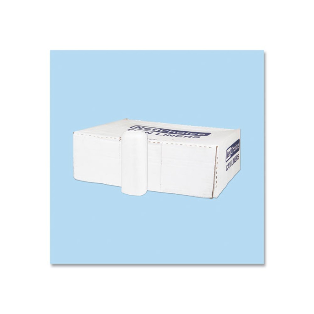 High-Density Commercial Can Liners, 45 gal, 12 mic, 40" x 48", Clear, Interleaved Roll, 25 Bags/Roll, 10 Rolls/Carton. Picture 1