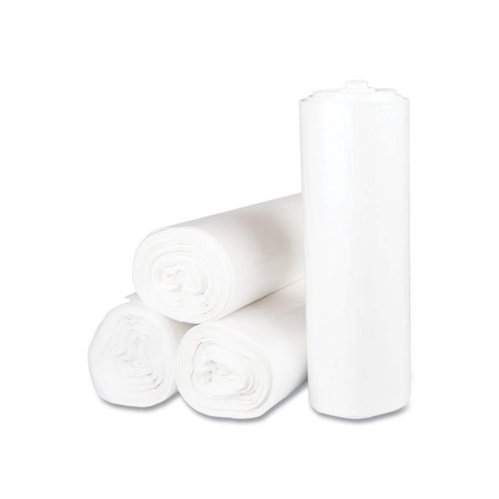 High-Density Commercial Can Liners, 45 gal, 12 mic, 40" x 48", Clear, Interleaved Roll, 25 Bags/Roll, 10 Rolls/Carton. Picture 2