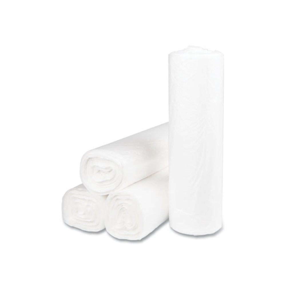 High-Density Commercial Can Liners, 45 gal, 14 mic, 40" x 48", Clear, Interleaved Roll, 25 Bags/Roll, 10 Rolls/Carton. Picture 2