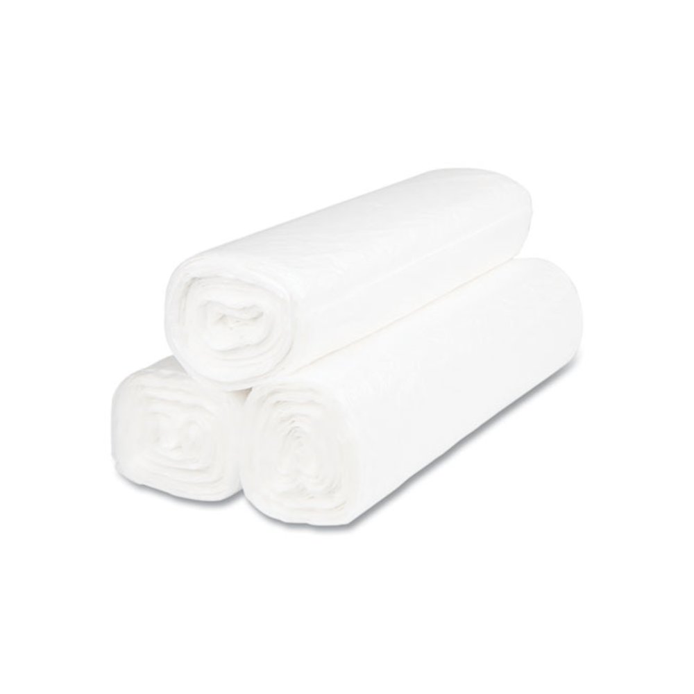 High-Density Commercial Can Liners, 45 gal, 14 mic, 40" x 48", Clear, Interleaved Roll, 25 Bags/Roll, 10 Rolls/Carton. Picture 5