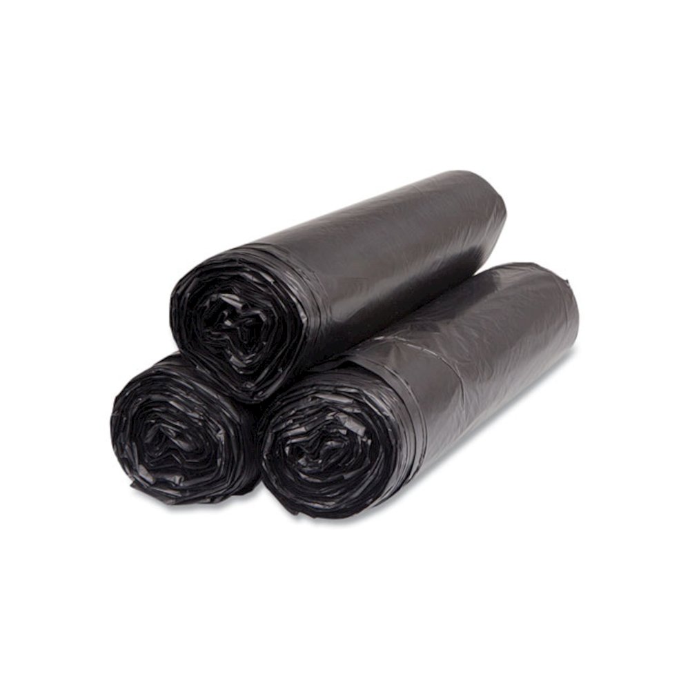 High-Density Commercial Can Liners, 45 gal, 16 mic, 40" x 48", Black, Interleaved Roll, 25 Bags/Roll, 10 Rolls/Carton. Picture 5