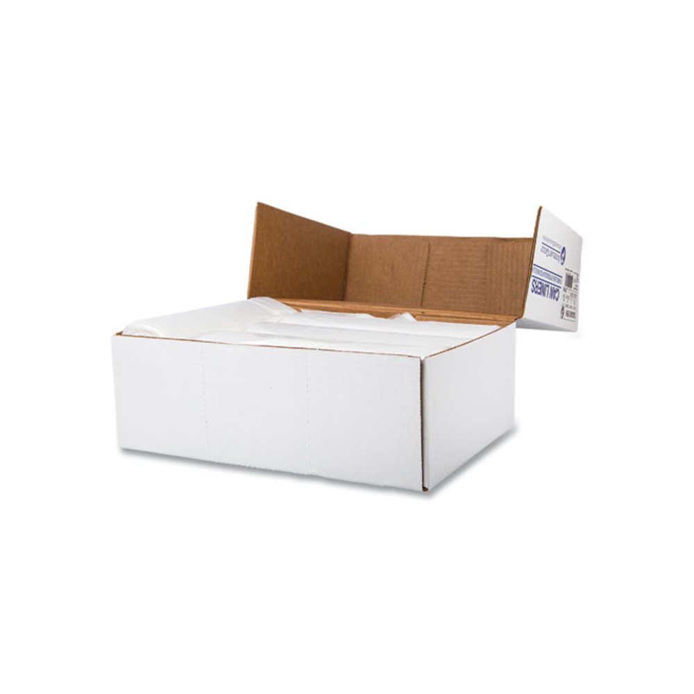 High-Density Commercial Can Liners, 56 gal, 16 mic, 43" x 48", Natural, Interleaved Roll, 25 Bags/Roll, 8 Rolls/Carton. Picture 4