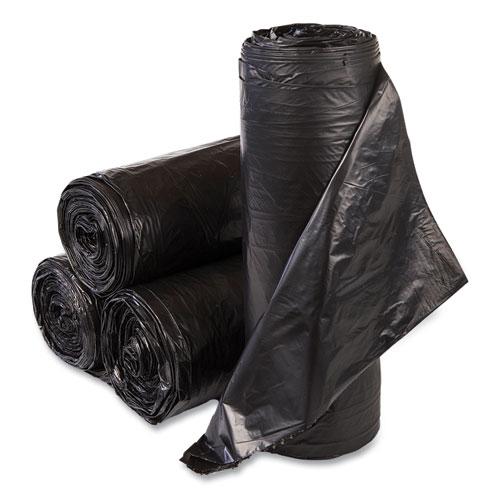 Institutional Low-Density Can Liners, 30 gal, 0.58 mil, 30" x 36", Black, Interleaved Roll, 25 Bags/Roll, 10 Rolls/Carton. Picture 1