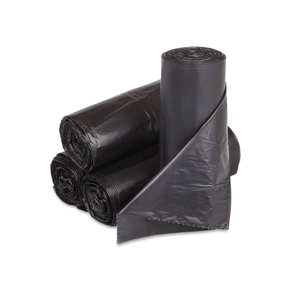 Low-Density Commercial Can Liners, 30 gal, 0.9 mil, 30" x 36", Black, Interleaved Roll, 25 Bags/Roll, 8 Rolls/Carton. Picture 3