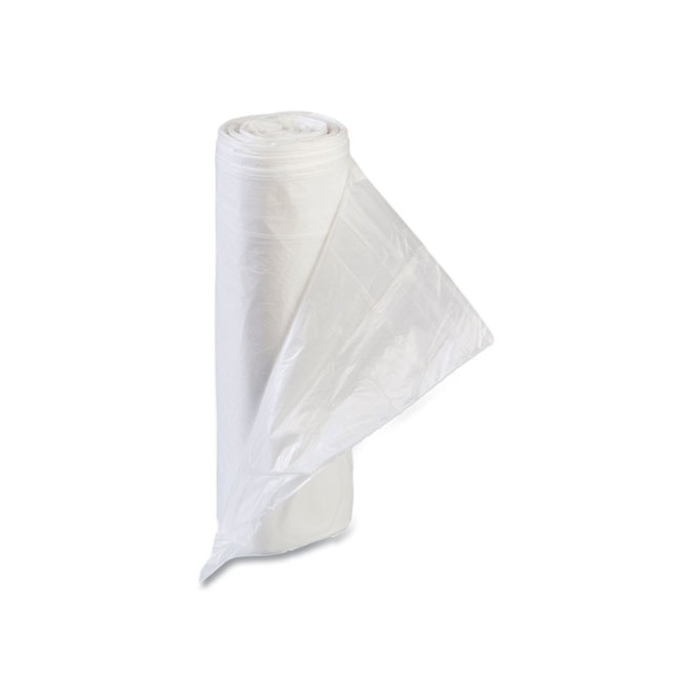 Low-Density Commercial Can Liners, 60 gal, 1.15 mil, 38" x 58", Clear, Interleaved Roll, 20 Bags/Roll, 5 Rolls/Carton. Picture 2