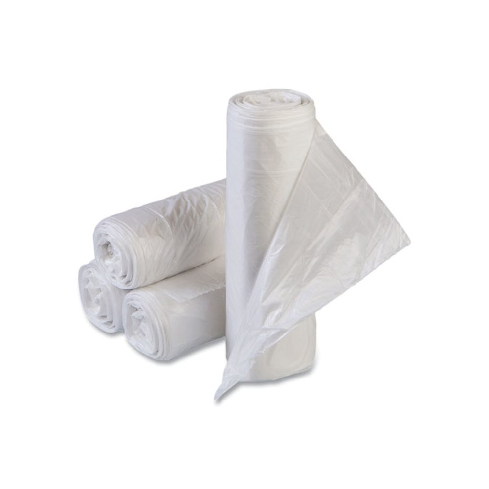 High-Density Commercial Can Liner Value Pack, 30 gal, 11 mic, 30" x 36", Clear, Interleaved Roll, 25 Bags/Roll, 20 Rolls/CT. Picture 1