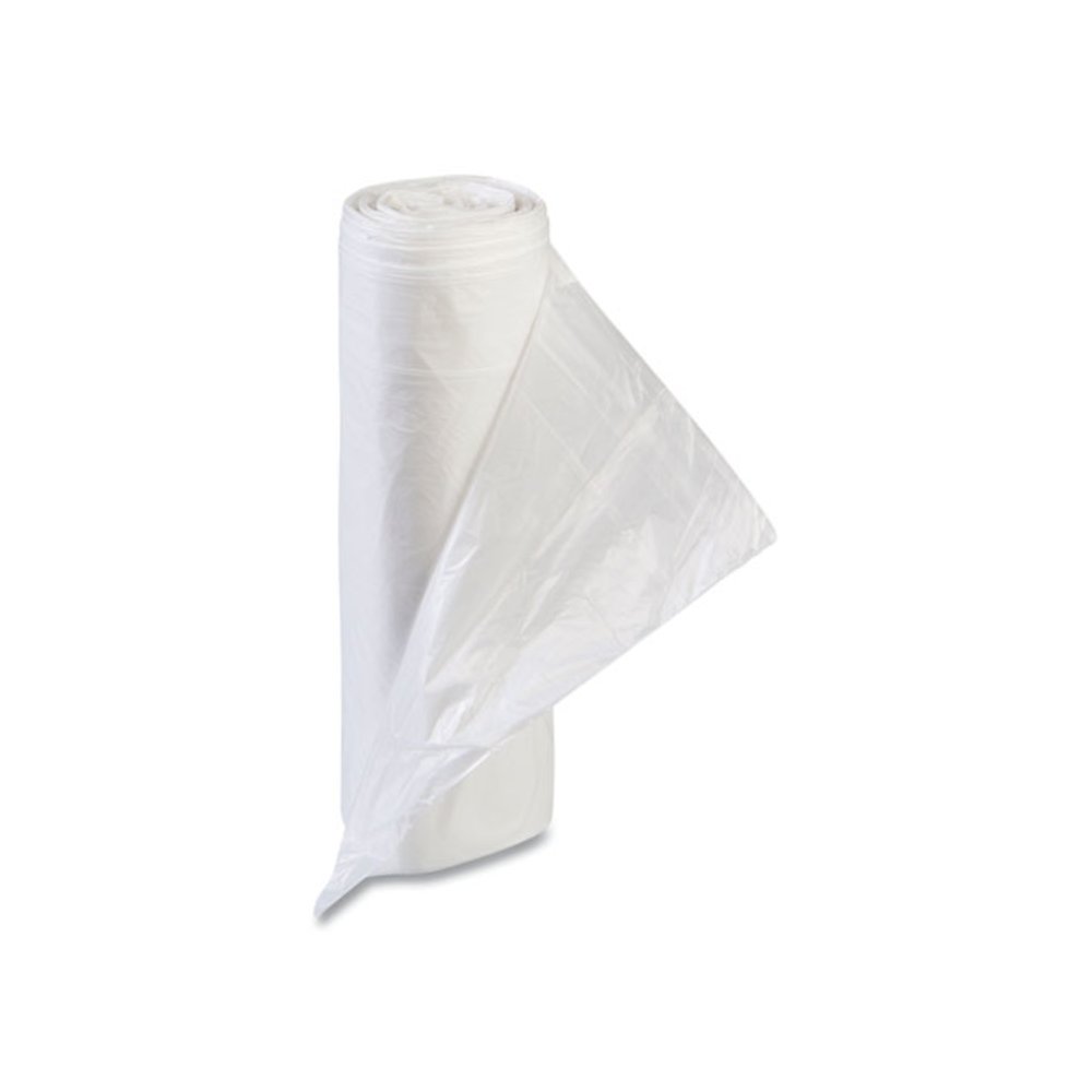 High-Density Commercial Can Liner Value Pack, 55 gal, 11 mic, 36" x 58", Clear, Interleaved Roll, 25 Bags/Roll, 8 Rolls/CT. Picture 1