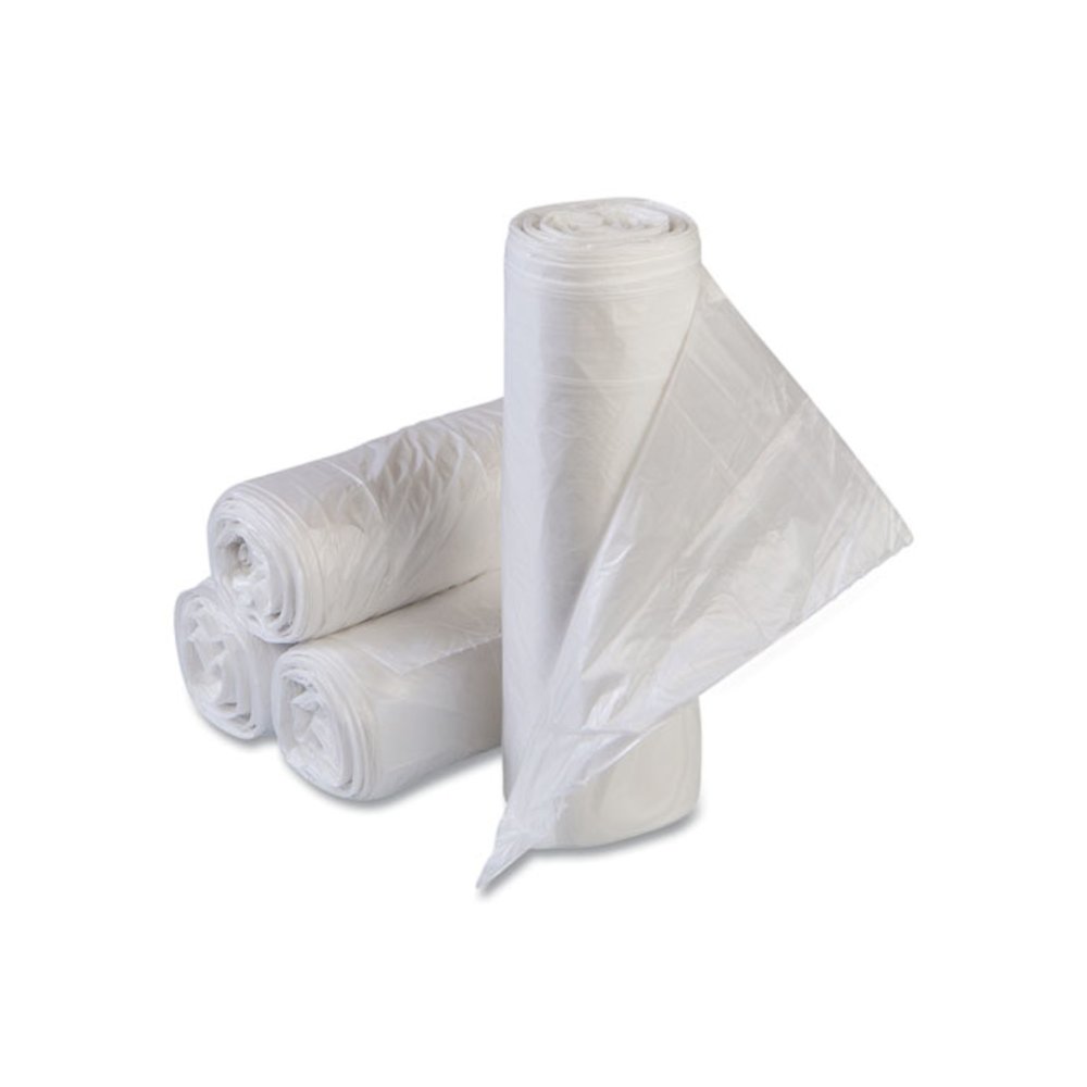 High-Density Commercial Can Liner Value Pack, 55 gal, 11 mic, 36" x 58", Clear, Interleaved Roll, 25 Bags/Roll, 8 Rolls/CT. Picture 3