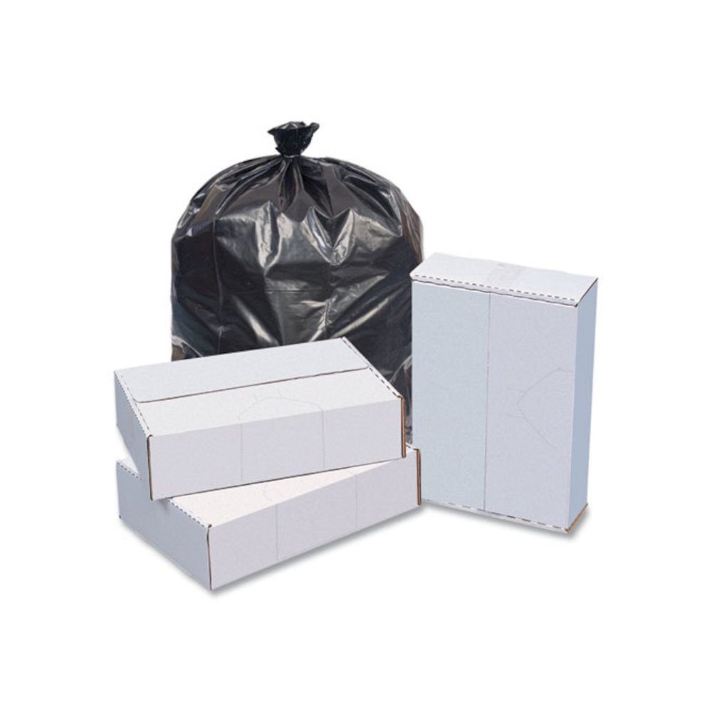 High-Density Commercial Can Liner Value Pack, 60 gal, 19 mic, 38" x 58", Black, Interleaved Roll, 25 Bags/Roll, 6 Rolls/CT. Picture 5