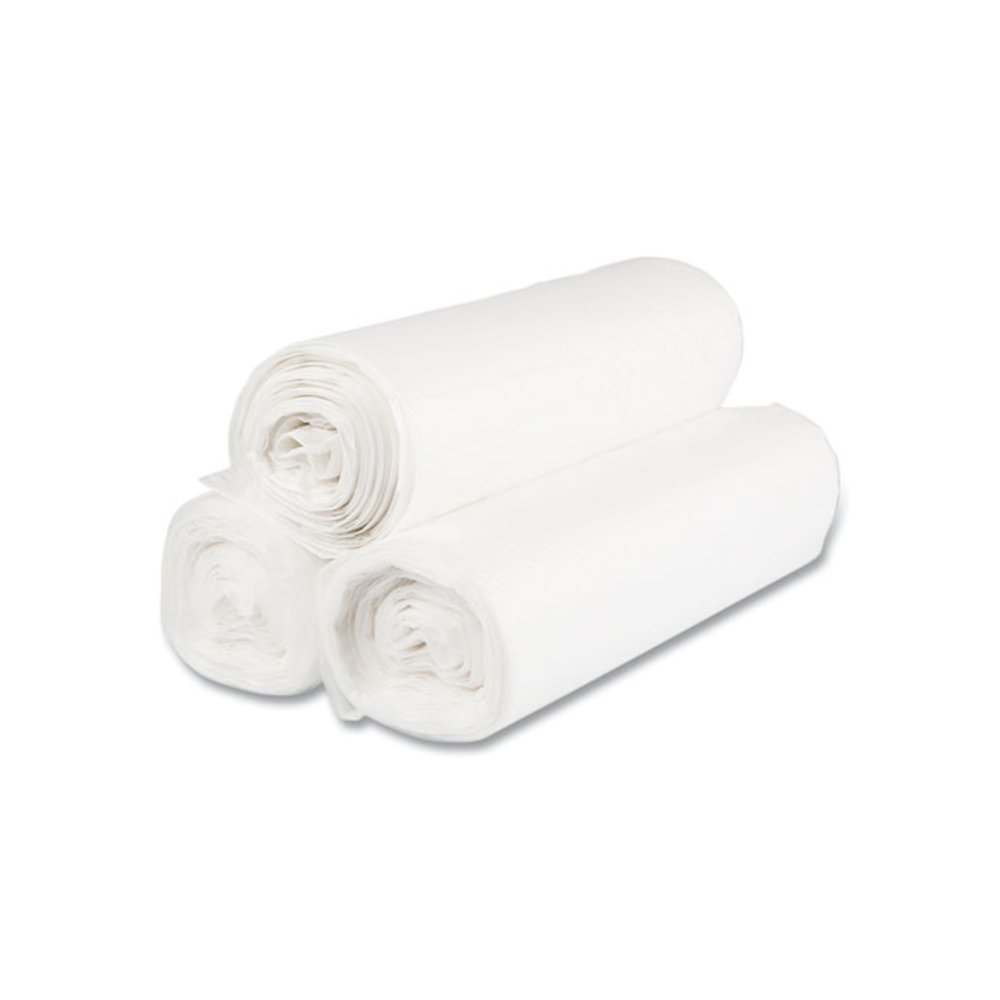 High-Density Commercial Can Liner Value Pack, 60 gal, 14 mic, 38" x 58", Clear, Interleaved Roll, 25 Bags/Roll, 8 Rolls/CT. Picture 4