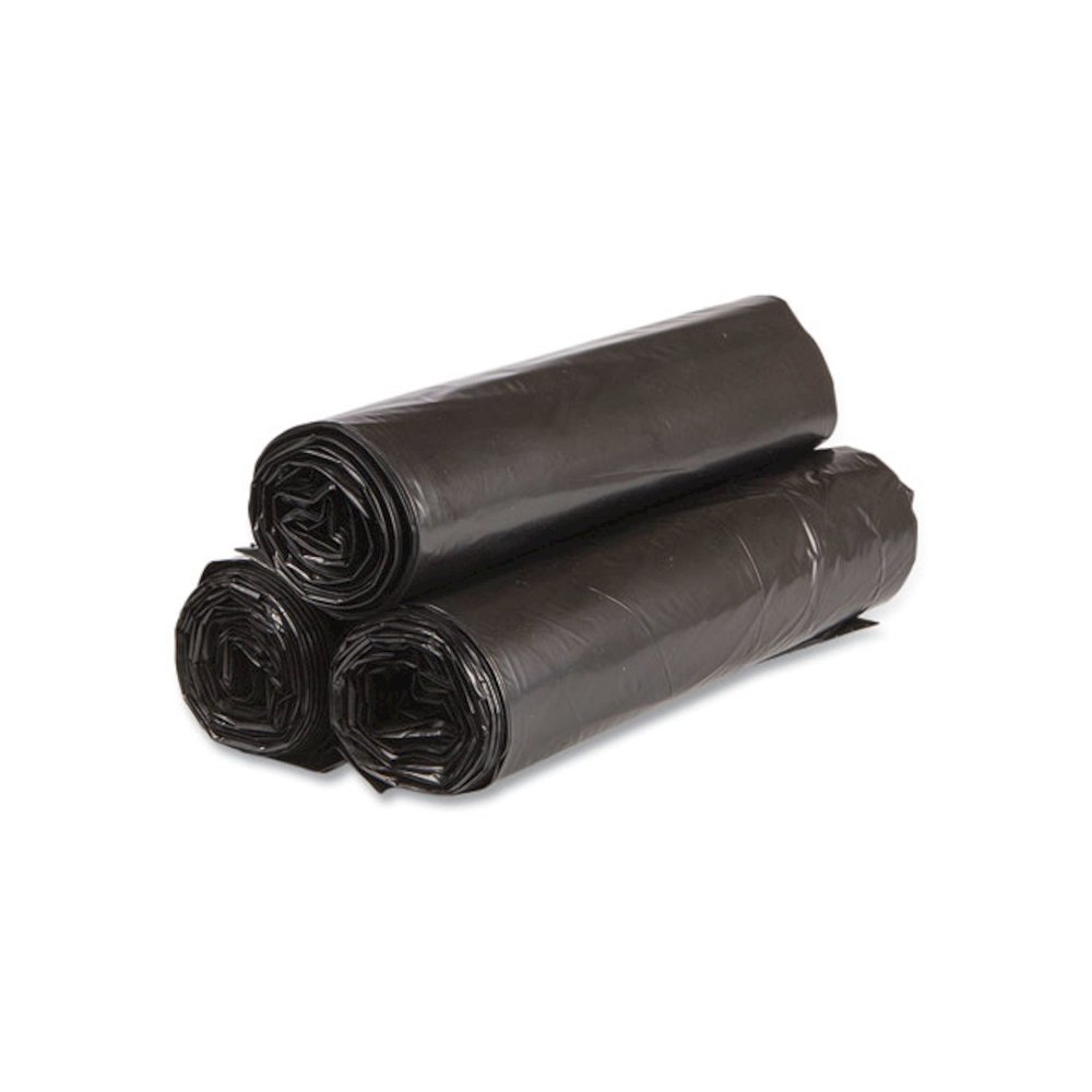 High-Density Commercial Can Liner Value Pack, 45 gal, 19 mic, 40" x 46", Black, Interleaved Roll, 25 Bags/Roll, 6 Rolls/CT. Picture 3