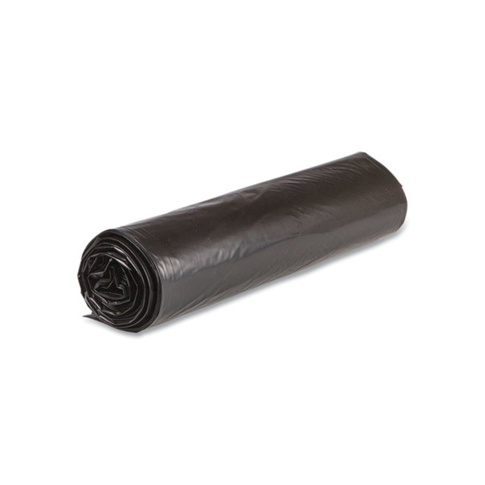 High-Density Commercial Can Liner Value Pack, 45 gal, 19 mic, 40" x 46", Black, Interleaved Roll, 25 Bags/Roll, 6 Rolls/CT. Picture 4