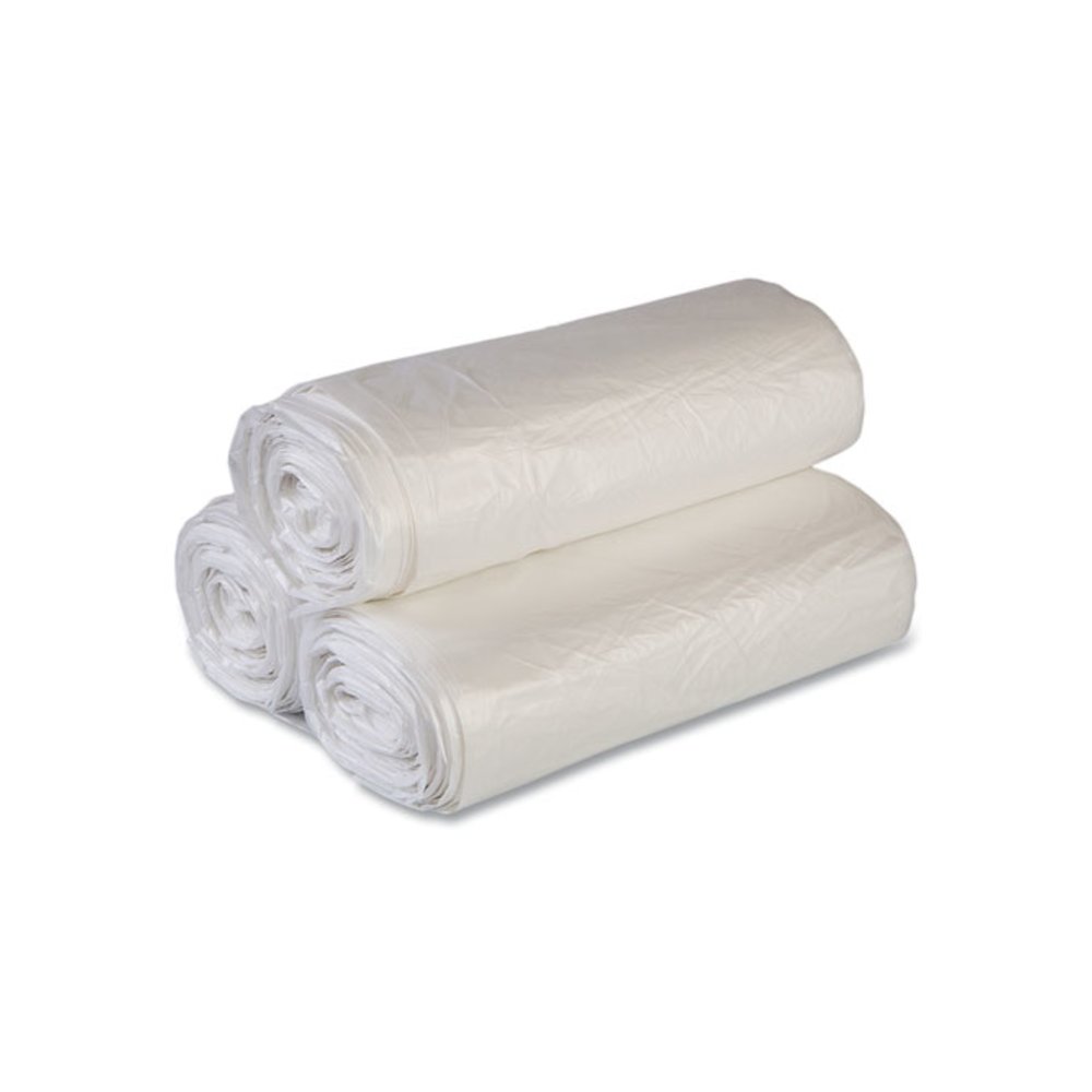 High-Density Commercial Can Liner Value Pack, 60 gal, 14 mic, 43" x 46", Clear, Interleaved Roll, 25 Bags/Roll, 8 Rolls/CT. Picture 3