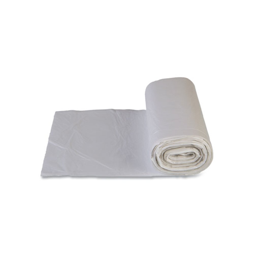High-Density Commercial Can Liner Value Pack, 60 gal, 14 mic, 43" x 46", Clear, Interleaved Roll, 25 Bags/Roll, 8 Rolls/CT. Picture 5