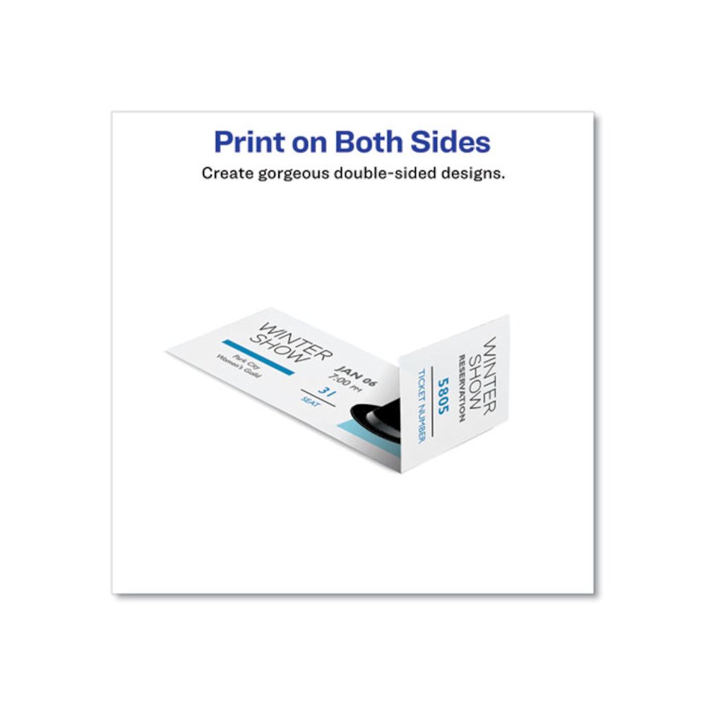 Printable Tickets with Tear-Away Stubs, 97 Bright, 65 lb Cover Weight, 8.5 x 11, White, 10 Tickets/Sheet, 50 Sheets/Pack. Picture 7