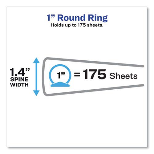 Flexi-View Binder with Round Rings, 3 Rings, 1" Capacity, 11 x 8.5, Blue. Picture 3