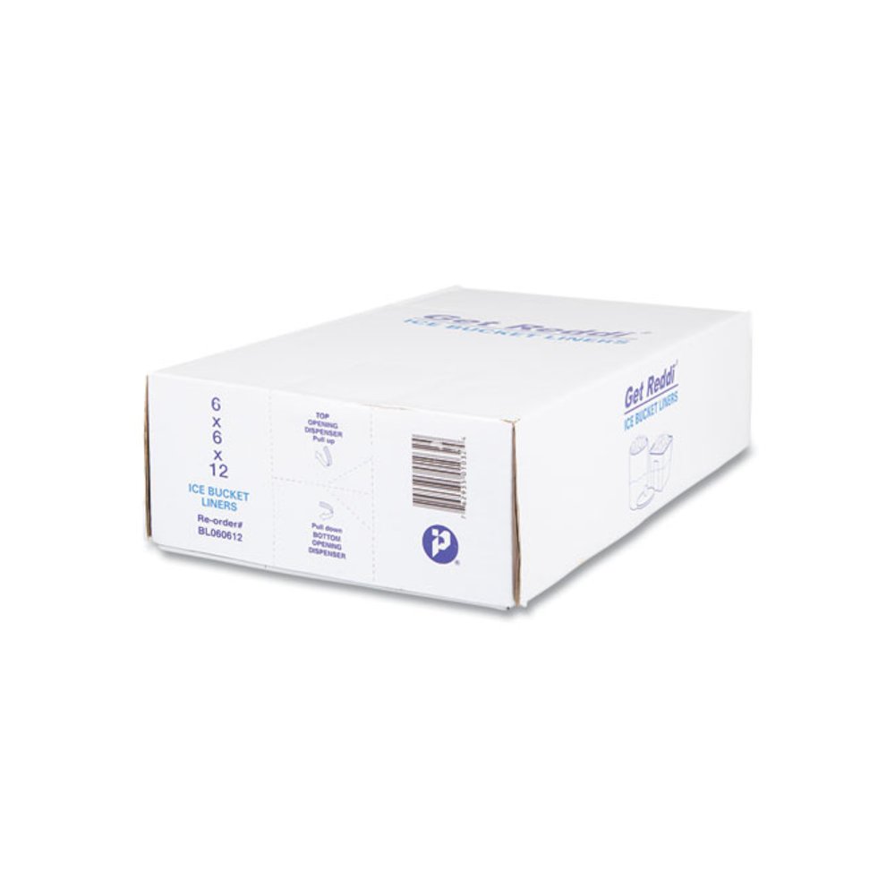 Ice Bucket Liner Bags, 96 oz, 6" x 6" x 12", Clear, 1,000/Carton. Picture 2