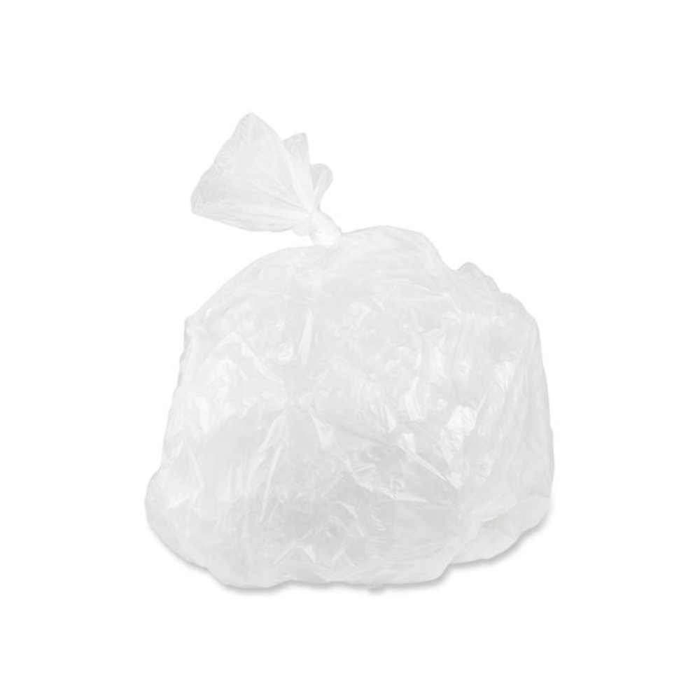 High-Density Commercial Can Liners, 10 gal, 5 mic, 24" x 24", Natural, Perforated Roll, 50 Bags/Roll, 20 Rolls/Carton. Picture 5