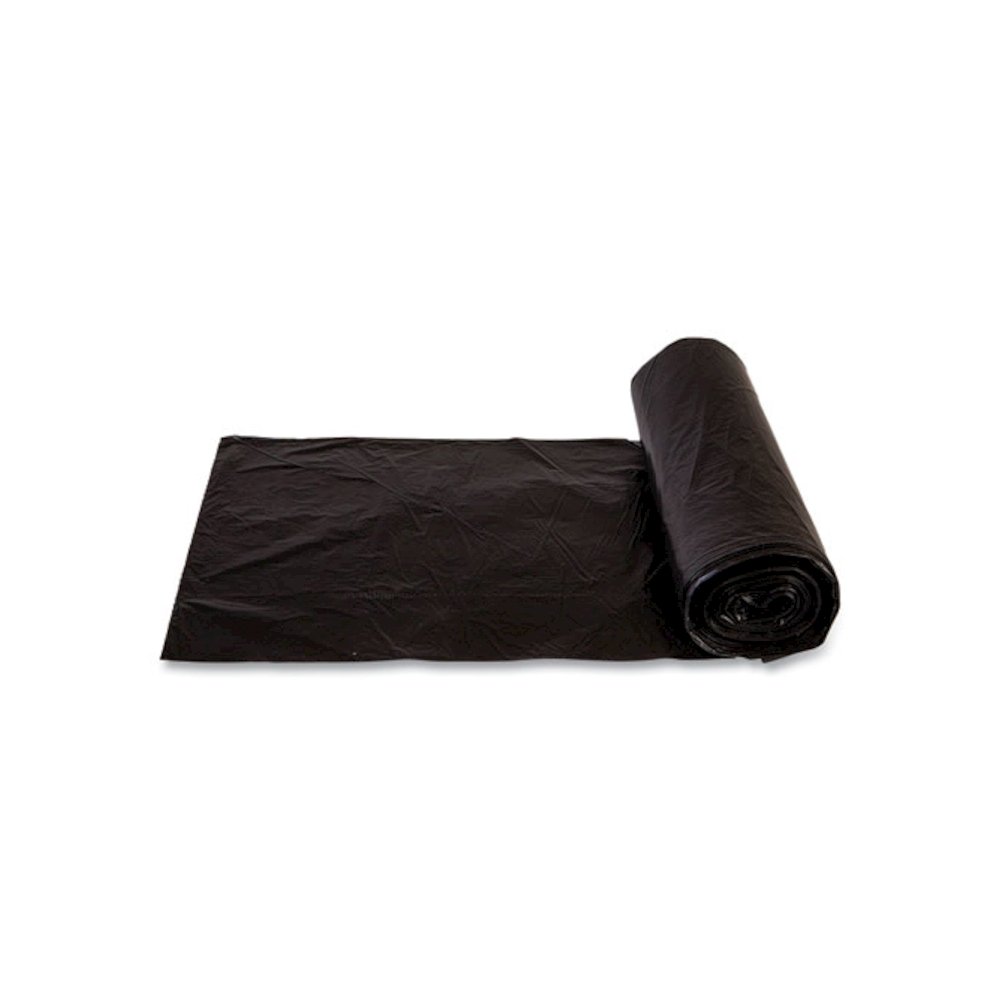 High-Density Commercial Can Liners, 10 gal, 6 mic, 24" x 24", Black, Perforated Roll, 50 Bags/Roll, 20 Rolls/Carton. Picture 4