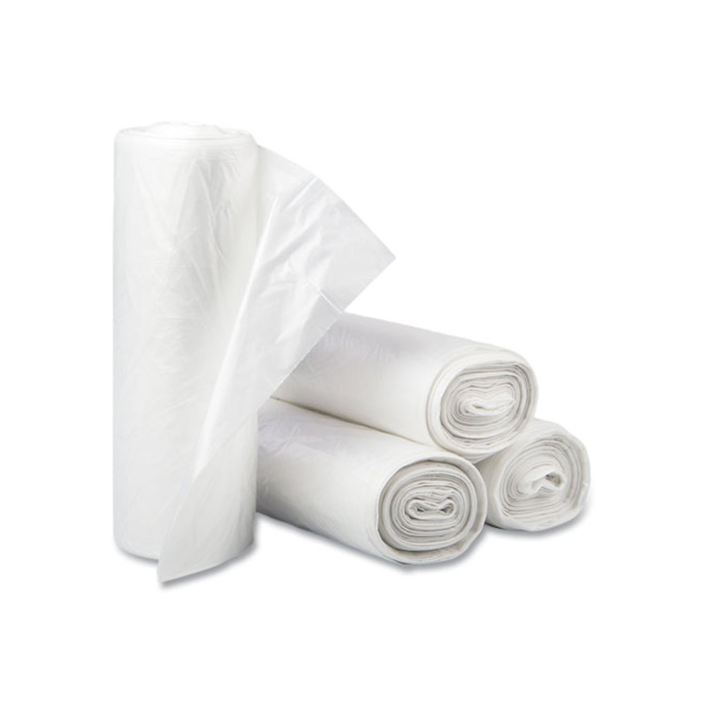 High-Density Commercial Can Liners, 30 gal, 13 mic, 30" x 37", Clear, Interleaved Roll, 25 Bags/Roll, 20 Rolls/Carton. Picture 2