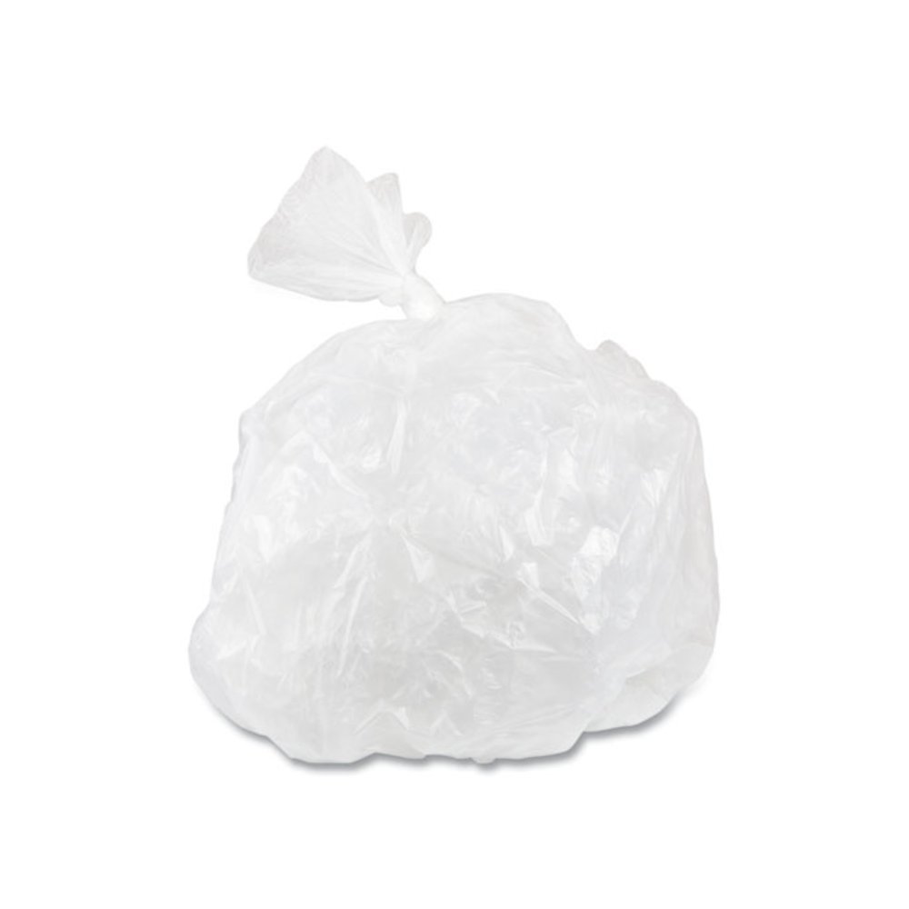 High-Density Commercial Can Liners, 60 gal, 12 mic, 38" x 60", Clear, Interleaved Roll, 25 Bags/Roll, 8 Rolls/Carton. Picture 5