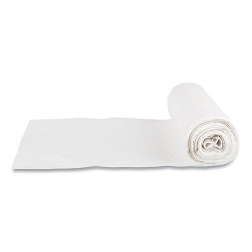 Low-Density Commercial Can Liners, 10 gal, 0.35 mil, 24" x 24", Clear, Perforated Roll, 50 Bags/Roll, 20 Rolls/Carton. Picture 3