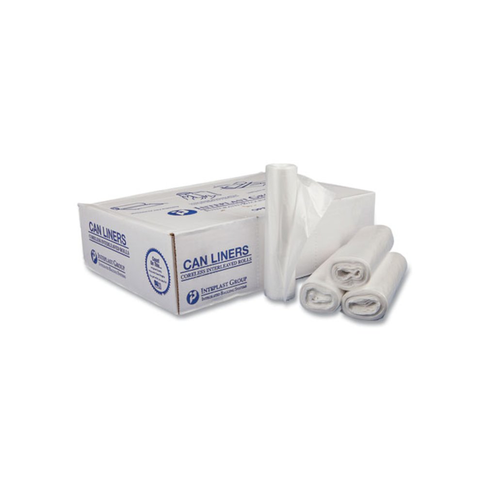 Low-Density Commercial Can Liners, 16 gal, 0.35 mil, 24" x 33", Clear, Perforated Roll, 50 Bags/Roll, 20 Rolls/Carton. Picture 1