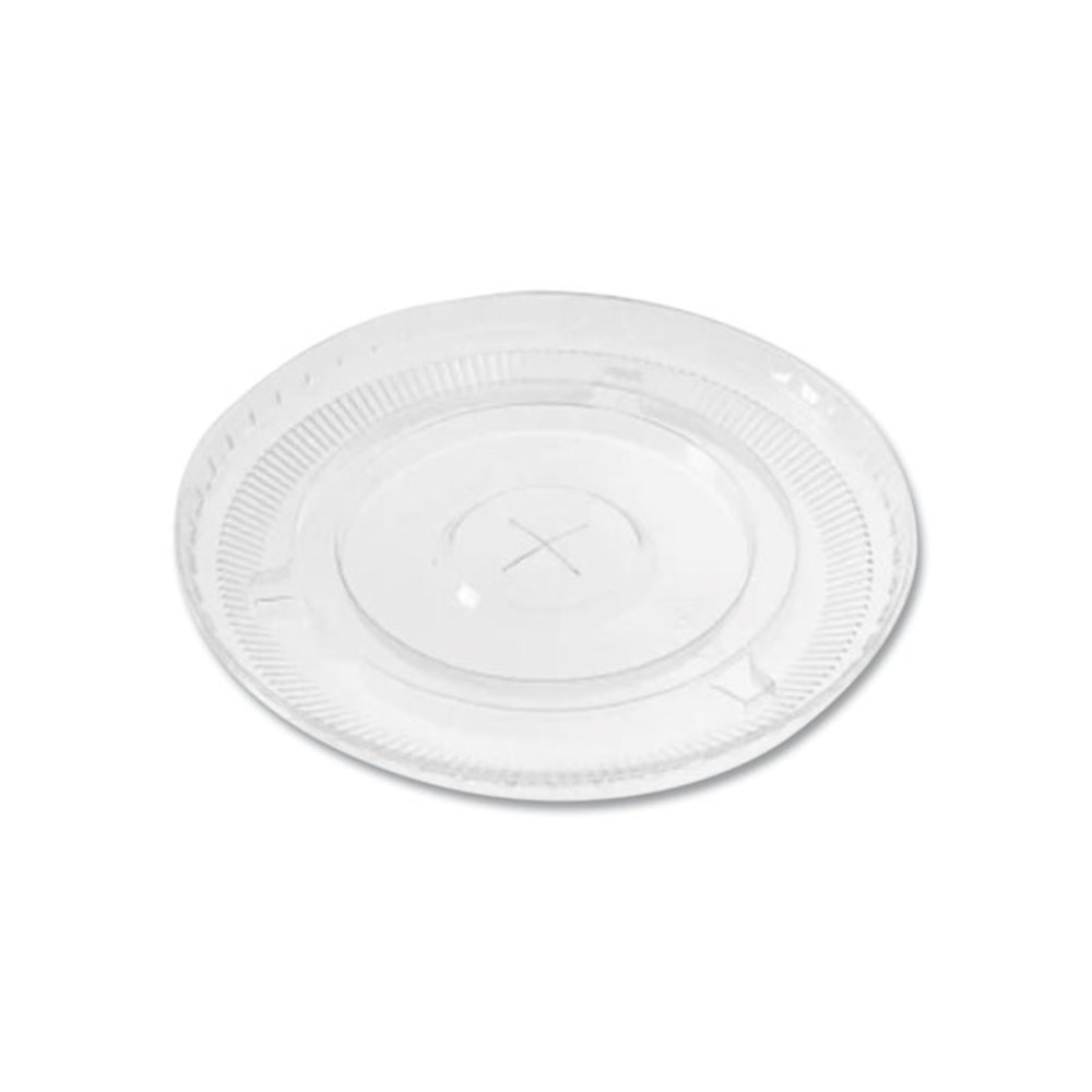 PET Lids, Flat with Straw Slot, Fits 12 oz to 24 oz Cold Cups, Plastic, Clear, 1,000/Carton. Picture 2