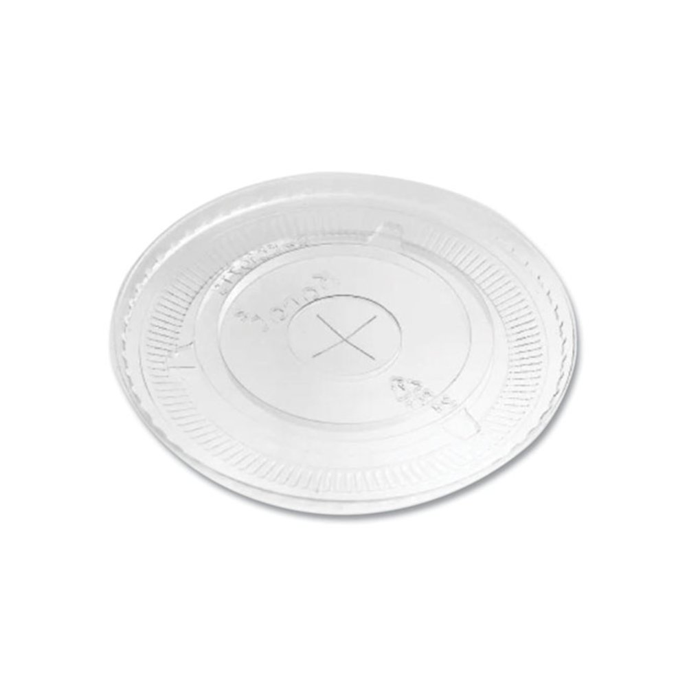 PET Lids, Flat with Straw Slot, Fits 32 oz Cold Cups, Plastic, Clear, 500/Carton. Picture 2