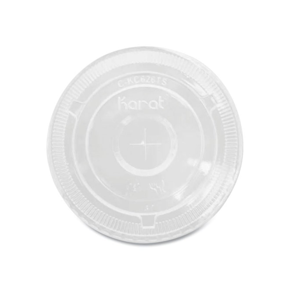 PET Lids, Flat with Straw Slot, Fits 32 oz Cold Cups, Plastic, Clear, 500/Carton. Picture 1