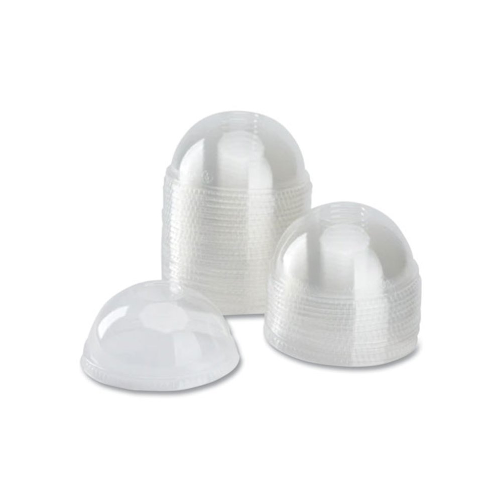 PET Lids, Dome Lid, Fits 12 oz to 24 oz Cold Cups, Plastic, Clear, 1,000/Carton. Picture 3