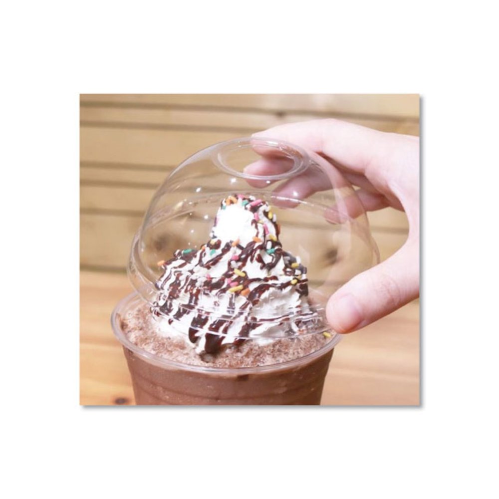 PET Lids, Dome Lid, Fits 12 oz to 24 oz Cold Cups, Plastic, Clear, 1,000/Carton. Picture 4