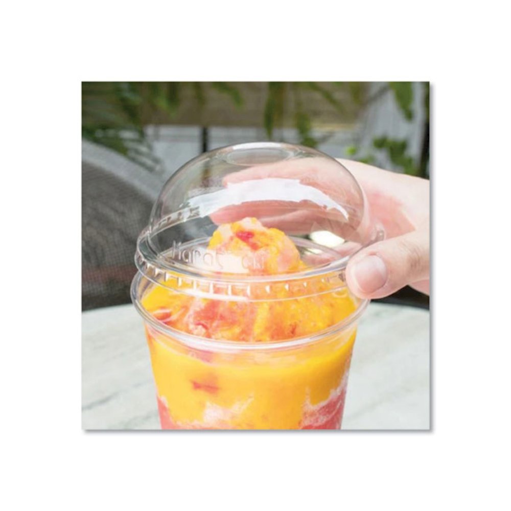 PET Lids, Dome Lid, Fits 32 oz Cold Cups, Plastic, Clear, 500/Carton. Picture 3