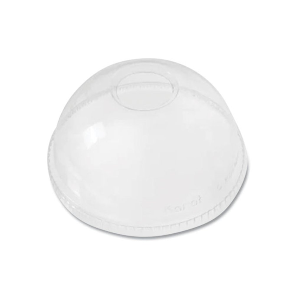 PET Lids, Dome Lid, Fits 12 oz to 24 oz Cold Cups, Plastic, Clear, 1,000/Carton. Picture 1