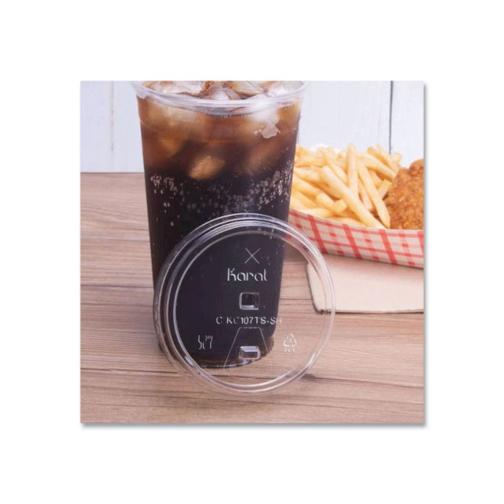 PET Lids, Strawless Sipper, Fits 32 oz Cold Cups, Plastic, Clear, 1,000/Carton. Picture 4
