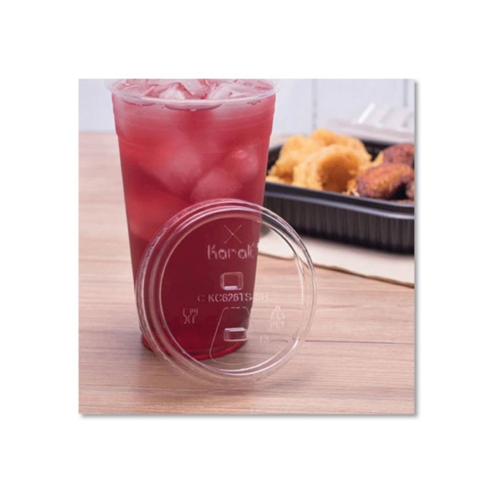 PET Lids, Strawless Sipper, Fits 12 oz to 24 oz Cold Cups, Plastic, Clear, 1,000/Carton. Picture 4