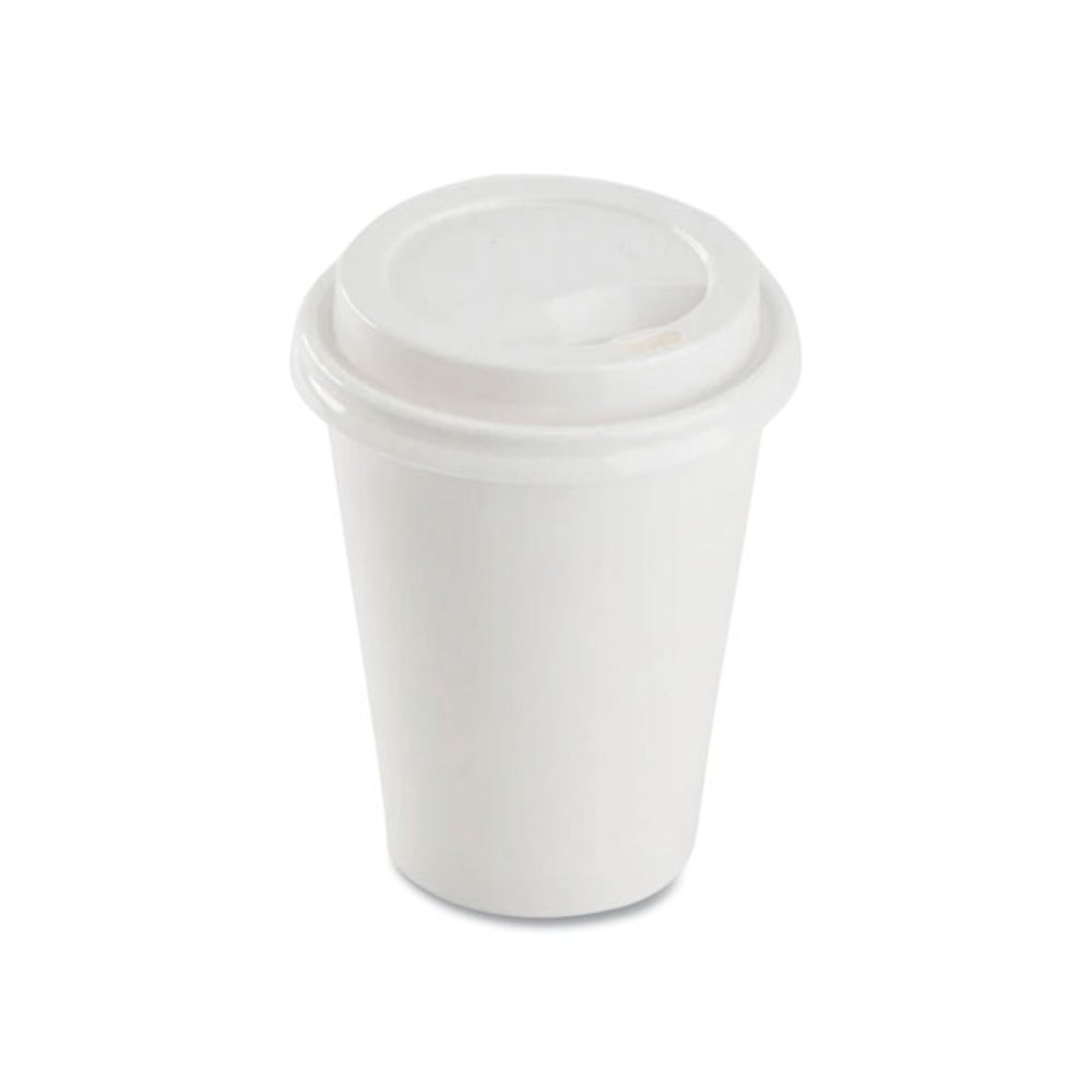 Hot Cup Lids, Sipper Lid, Fits 8 oz Hot Cups, Plastic, White, 1,000/Carton. Picture 2