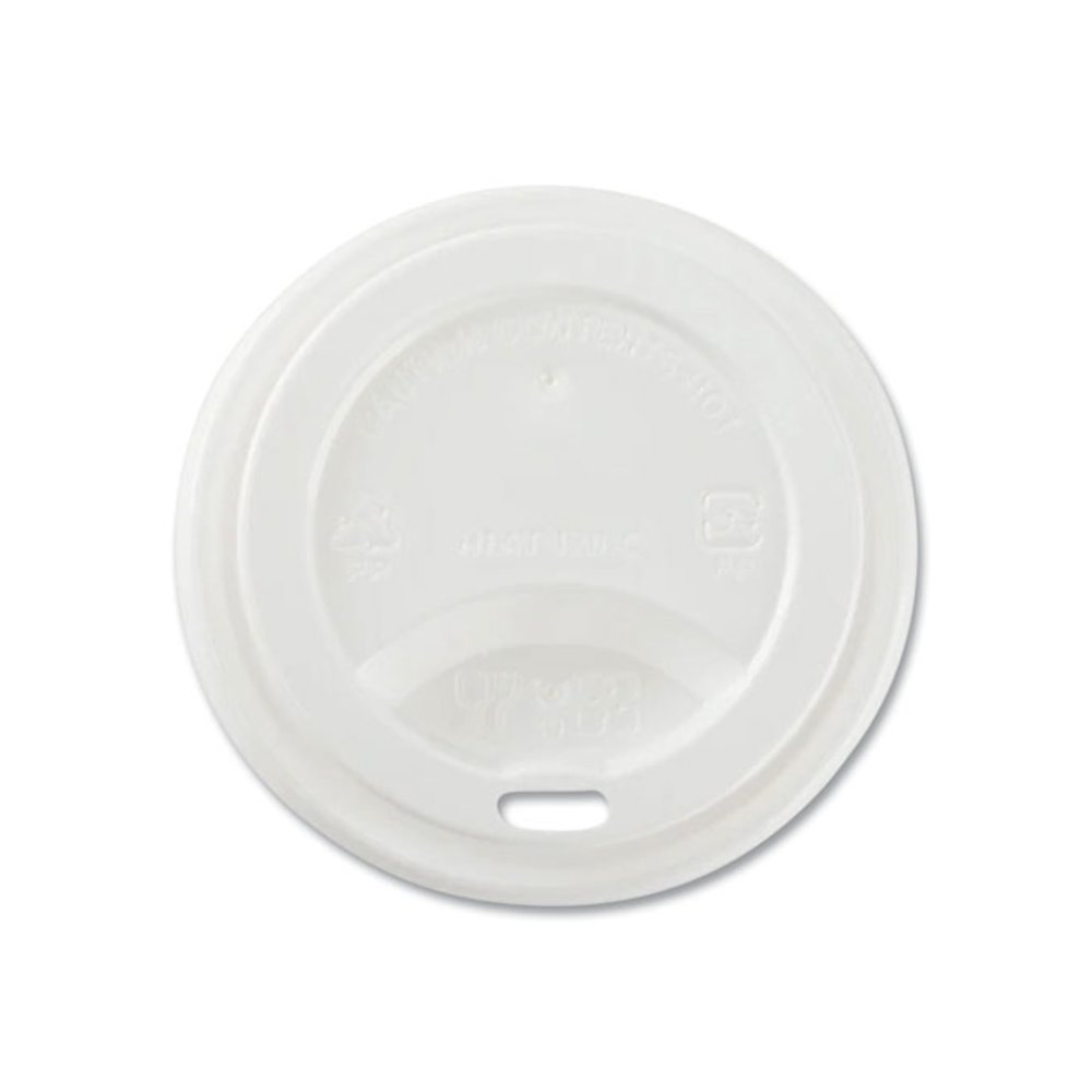 Hot Cup Lids, Sipper Lid, Fits 8 oz Hot Cups, Plastic, White, 1,000/Carton. Picture 1